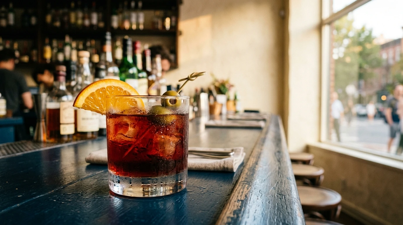 Vermouth servi sur glace à l'heure de l'apéritif